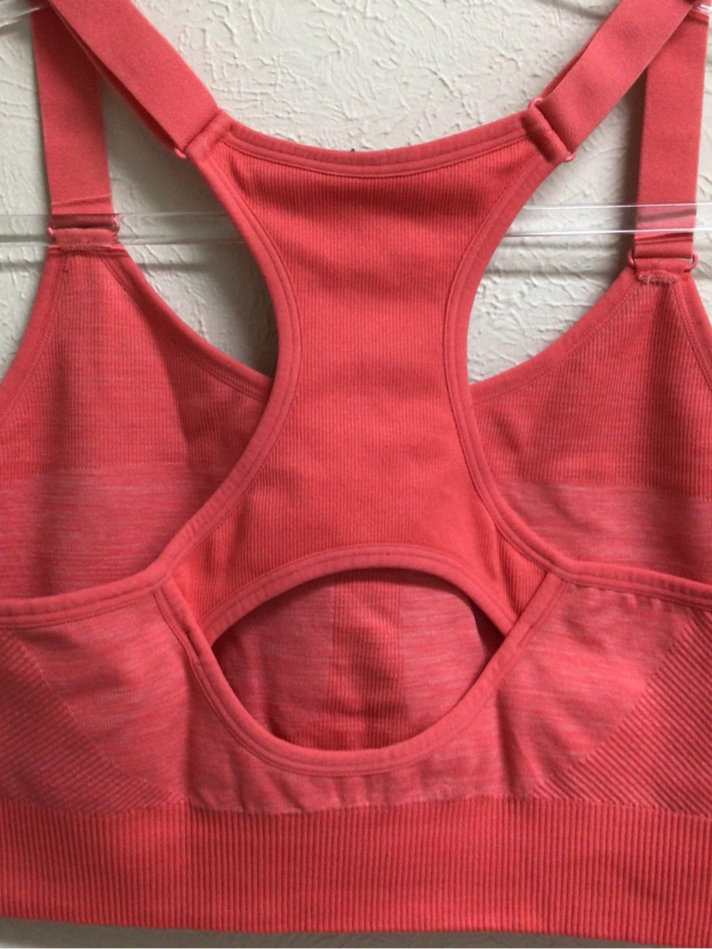 Avia Coral Seamless Racerback Sports Bra - Heathered Coral - Picture 2 of 5